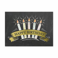 Striped Candles Birthday Card - Gold Lined White Fastick  Envelope